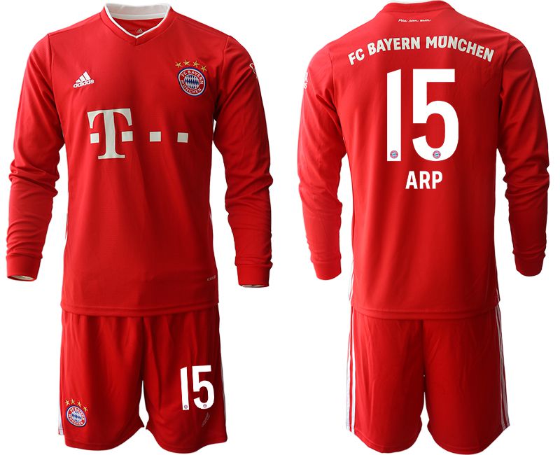 Men 2020-2021 club Bayern Munich home long sleeves #15 red Soccer Jerseys->bayern munich jersey->Soccer Club Jersey